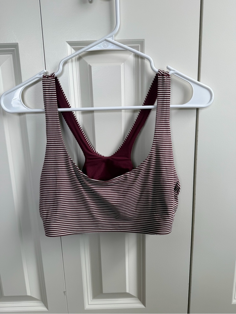 lululemon Nulu Racerback Bralette *A-D Cups Trim Stripe Burgundy Bay Coconut - Picture 2 of 5